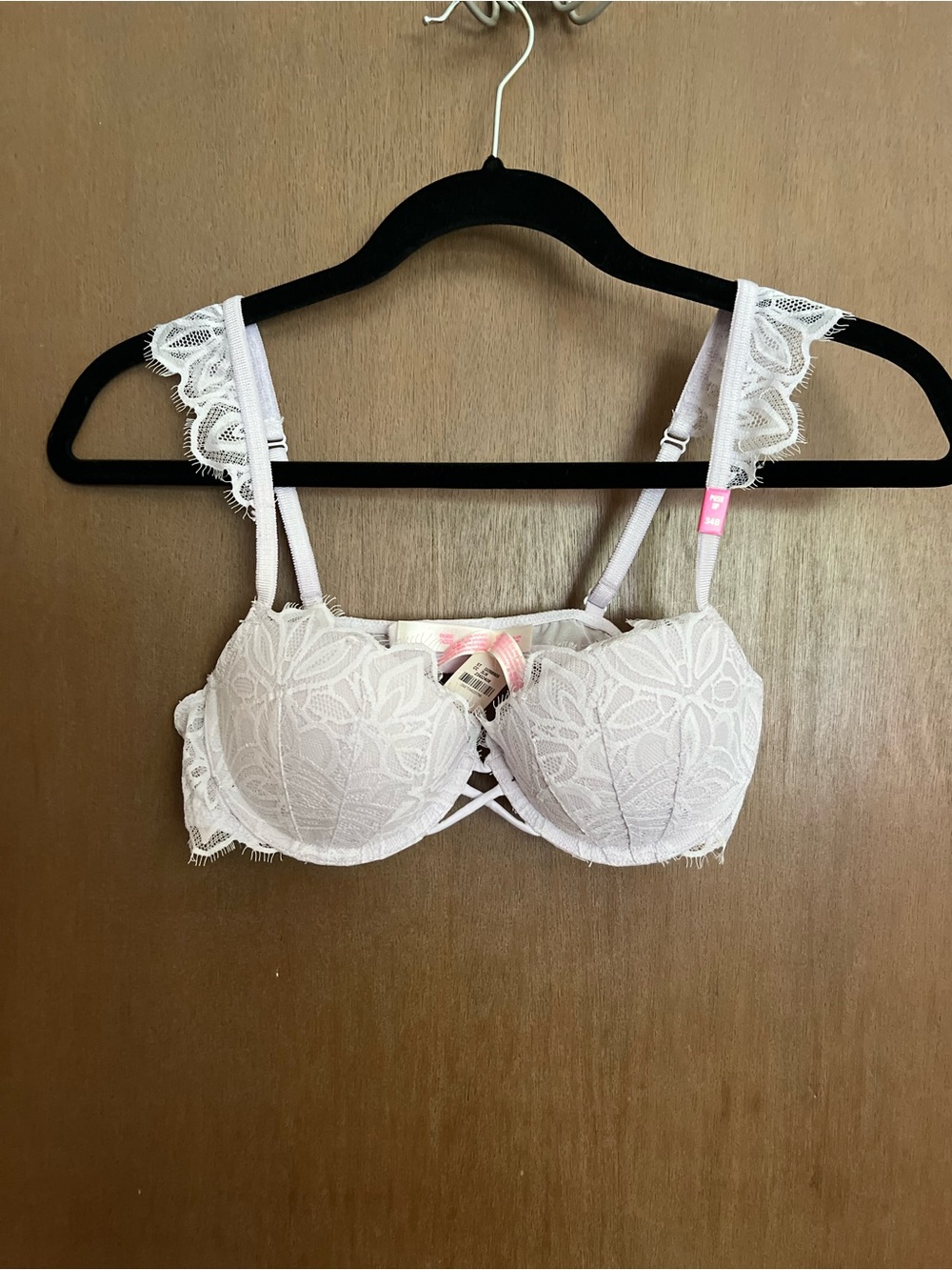 Victoria’s Secret Pink Lace Push-Up Bra Pale Blue/purple
